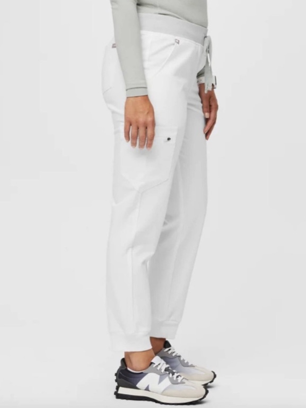 FIGS Women's Zamora Jogger Scrub Pant In Color Optic White - Picture 2 of 9